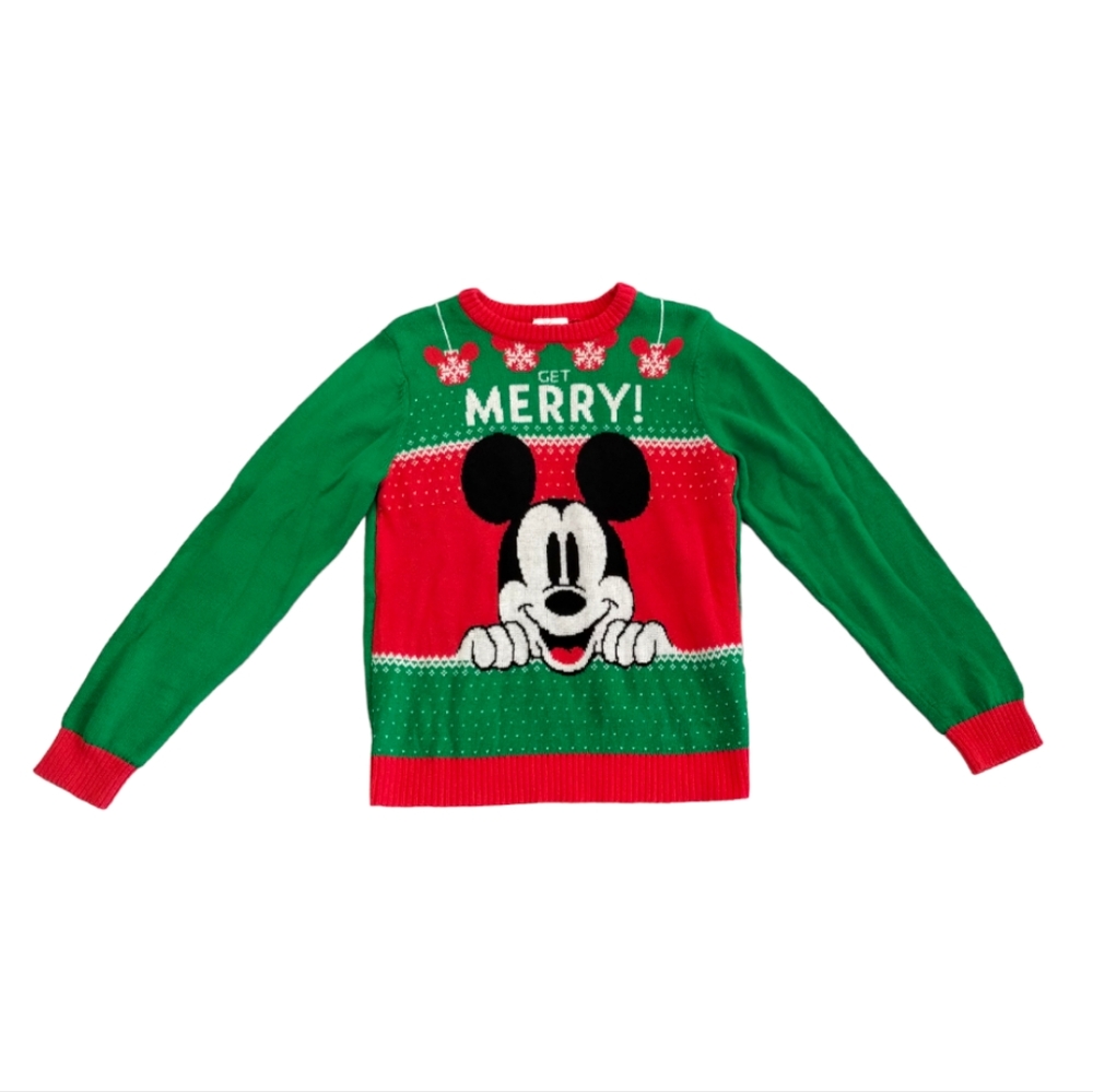 Disney's Mickey Mouse Girl Knit Christmas holiday Fun Sweater by Jumping Beans